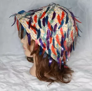 Vintage Saks Fifth Avenue Hat Mid Century women's colorful Beach Hat Italy - Picture 1 of 14