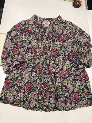 Blusa Mainstreet Azul Talla 2X Azul Rosa Floral Mangas 3/4 4504 Foto 1 de 4