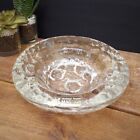 Retro Vintage Glass Ashtray Heavy 1970s Magnor Norway Clear Bowl Textured Bank