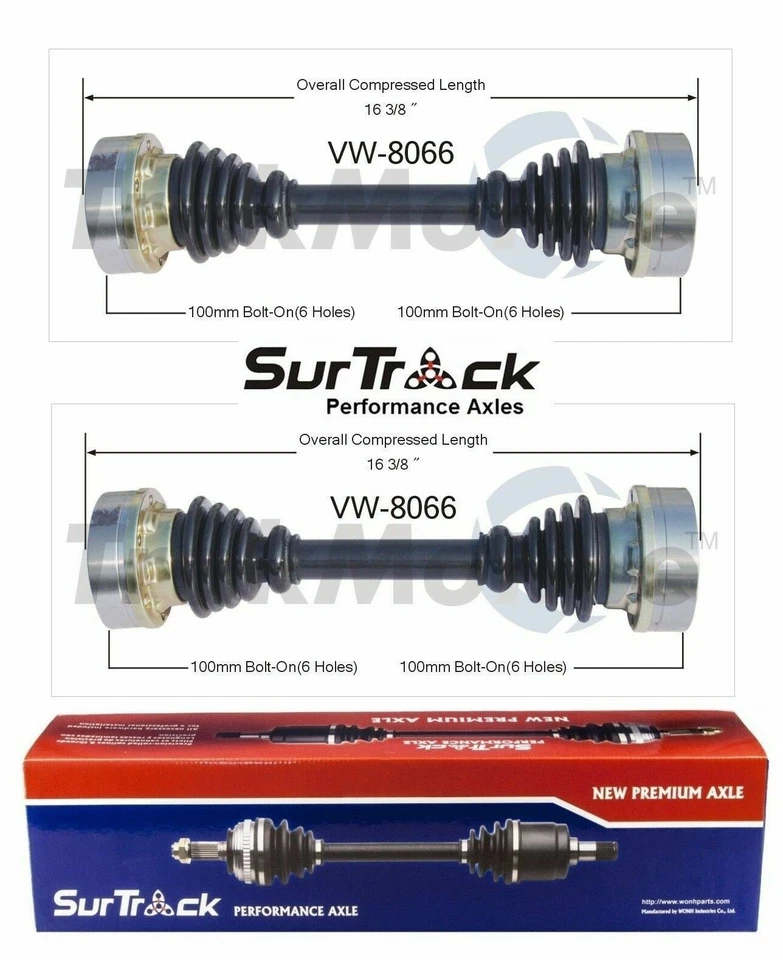 For Volkswagen Thing 73-74 2 Rear CV Axle Shaft Assemblies SurTrack Set w/ IRS — 第 1/1 张图片