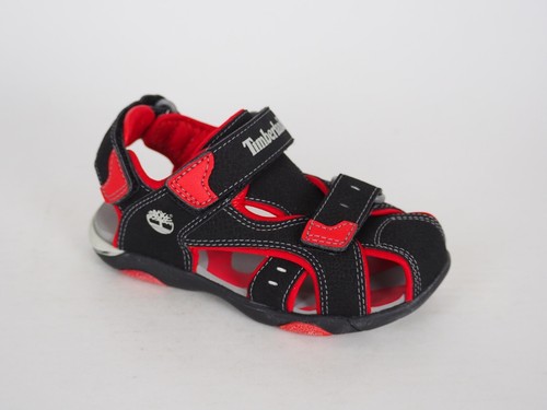 Sandali estivi bambino junior Timberland RvRqSt 50869 nero rosso punta chiusa