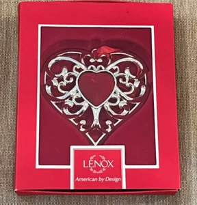 Ornamento natalizio Lenox cuore gemmato placcato argento nuovo - Foto 1 di 4