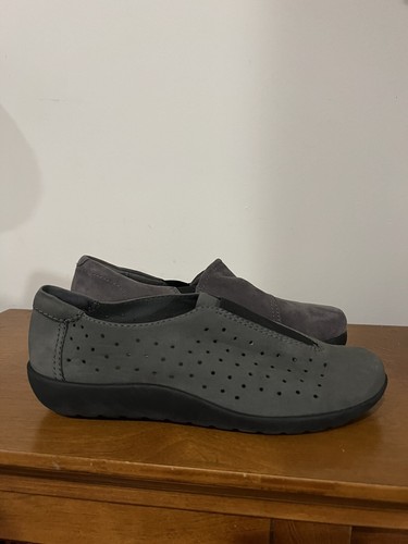 CLARKS Clark’s 5 ballerine donna Medora Gemma grigio nabuk slip on nuove senza scatola