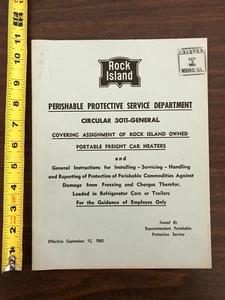 1965 CRI&PRR Rock Island Perishable Protective Circular Heaters Employees Guide - Picture 1 of 8
