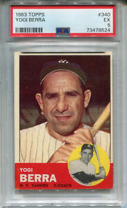 1963 Topps #340 Yogi Berra PSA 5 EX New York Yankees