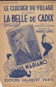 PARTITION LUIS MARIANO "LE CLOCHER DU VILLAGE" (LA BELLE DE CADIX) - Imagen 1 de 1