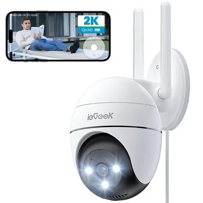 ieGeek 2K Telecamera Wi-Fi Esterno 360° PTZ Visione Notturna a Colori 15m ZS-GQ2
