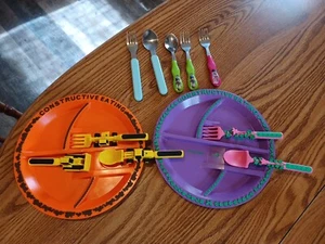 Lot of 2 Constructive Eating Children Kids Construction and Fairy Theme + Extra! - Picture 1 of 18