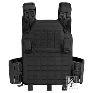 Chaleco portador de placa táctica KRYDEX corte láser MOLLE hebilla de liberación rápida negro - Imagen 1 de 21