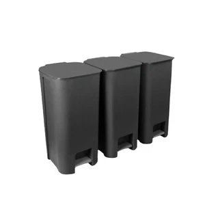 Set per il riciclaggio 3 x bidoni a pedale 40 L grafite scura Practic 10105593 - Imagen 1 de 1