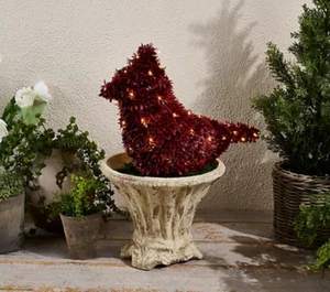 Marigold 17" Cardinal Topiary with Battery Operated Lights Holiday Decor M93522 - Picture 1 of 2