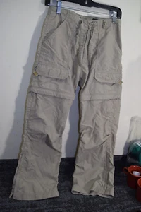 REI Convertible Drawstring Pants Shorts GIRLS L 12 14 28x25 Tan Beige Quick Dry - Picture 1 of 15