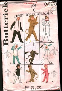 3193 Butterick Vintage SEWING Pattern Toddler Girls Boys Costumes Halloween Bear - Picture 1 of 2