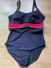 BNWOT SPEEDO Swimming  Costume/ Swimsuit.  Size 14/ 36 Chest.   BLACK/RED