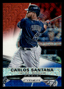 2015 Panini Prizm Carlos Santana  Red/White/Blue Mojo Prizms  #39 Indians