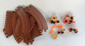 1972 Mattel Preschool Putt Putt Railroad Train Wood Lot Track Cars - Picture 1 of 5