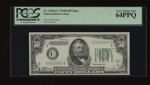 DBR 1934-B $50 Philadelpha Vinson Mule Fr. 2104-Cm PCGS 64 PPQ Serial C06028806A - Picture 1 of 2