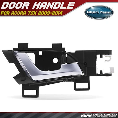 Maçaneta interna traseira lateral de passageiro prata e preta para Acura TSX 2009-2014 - Imagem 1 de 4