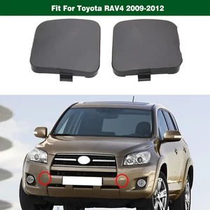 Pair Front Bumper Tow Hook Eye Cap Trailer Hitch Cover For Toyota RAV4 2009-2012 - Picture 1 of 6
