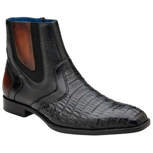 Belvedere Monte Black Caiman Crocodile Skin Chukka Zipper Boots (US Men Size) - Picture 1 of 3