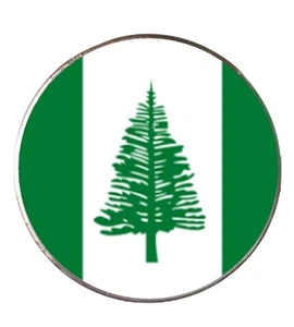 Imán redondo de metal para nevera Norfolk Island con caja blanca - Imagen 1 de 4