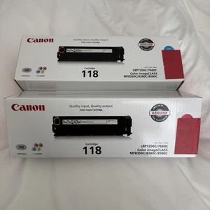 Canon Original 118 Tonerkartuschen Cyan und Magenta versiegelt & ungeöffnet nagelneu - Bild 1 von 8
