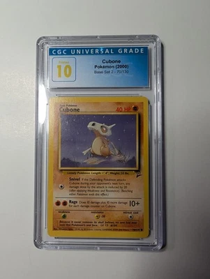 Cubone 70/130 CGC Pristine 10 2000 Pokémon Base Set 2 - Image 1 of 2