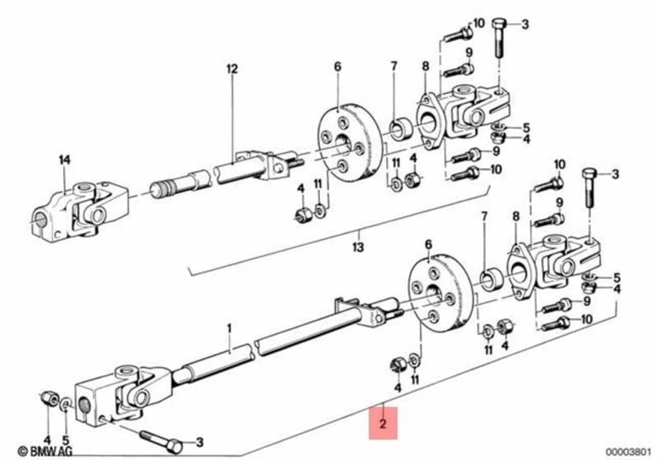 Eixo de direção genuíno BMW E21 315 316 318 318i 320 320i 323i sedã 32311121790 - Imagem 1 de 1