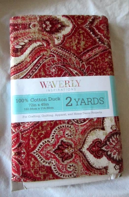 Tela de cachemira roja Waverly Inspirations 100 % algodón Pato Emperador 2 yardas Foto 1 de 4