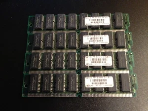 4x 32MB 8Mx32 FPM 72-pin 60ns Non-Parity SIMM Memory 128MB 8x32 Fast Page Mac PC - Picture 1 of 2