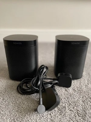 Sonos One Speakers x2 - Black - Mint Condition - Image 1 of 4