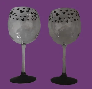 Lotto 2 bicchieri da vino rosso con stelo Disney Topolino vintage - Foto 1 di 2