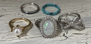 Vintage bis Modern 5 Stück Kostüm Ring Konvolut - Bild 1 von 9