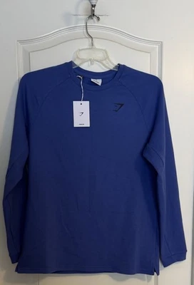 全新带标签 Gymshark Court 蓝色中号针织圆领长袖 — 第 1/4 张图片