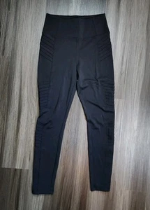 Athleta Delancey Moto Tight High Rise Black Ankle Zip Leggings Size Small - Bild 1 von 10