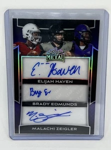Fútbol americano Leaf Metal 2025 Elijah Haven/Brady Edmunds/Malachi Zeigler automático..#ed/10 - Imagen 1 de 2