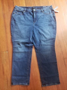 NEW!! Amazing Darkwash Straight Leg Jeans By Talbots!! Size 22 Plus Petite!! - Picture 1 of 7
