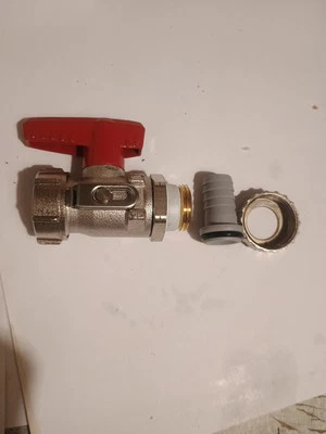 KFE-Kugelhahn Simplex 1/2" vernickelt selbstdicht. PN 16 m.Schlauchverschr. - Bild 1 von 4