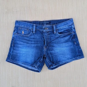 Ralph Lauren Sport Shorts Blue Denim Mid Rise Casual Women's 32 - Picture 1 of 9