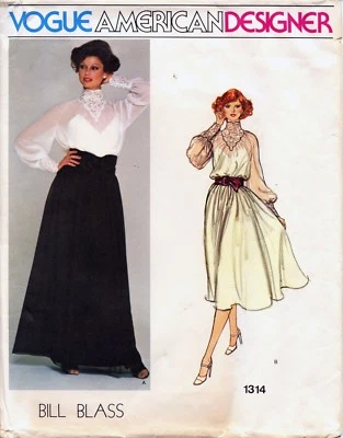 Vogue Sewing Pattern 1314 Misses' Evening Dress Bill Blass 1970's  Size 12 Uncut - Image 1 of 4