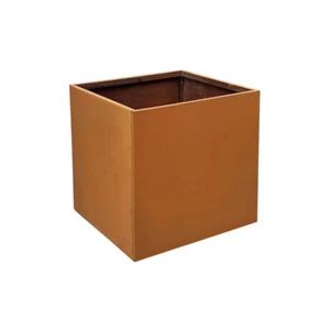 18" Corten Steel Planter Box Square Rustic Metal Planter Pots for Outdoor Garden - Picture 1 of 15
