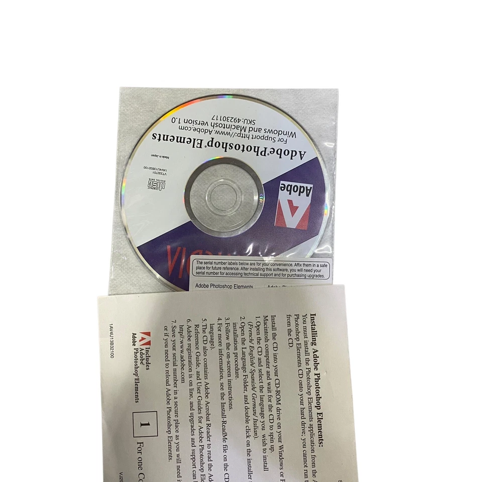 Adobe Photoshop Elements 1.0 With Serial Number - Image 1 of 1