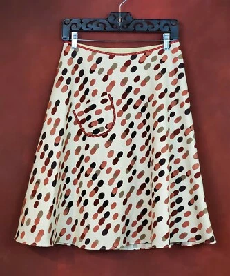 Falda para mujer Anthro Lapislázuli S lino algodón línea A falda bolsillo colorido punto marfil Foto 1 de 4