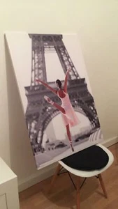 TABLEAU TOILE IMPRIMEE - DANSEUSE PARIS TOUR EIFFEL DANSE - DPT-01. - Foto 1 di 9