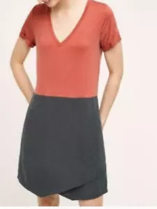 Vestido Anthropologie Dolan Colorblock Talla Mediana Gris Manga Corta - Imagen 1 de 6