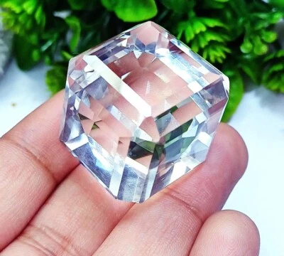 Brazilian White Topaz Cube 146.65+ Ct Certified Loose Gemstone With Free Gift - Image 1 of 4