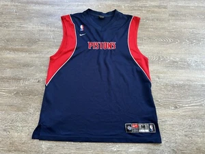 Vtg 2000s Detroit Pistons NIKE Practice Basketball Jersey Tank Top Embroidered - Picture 1 of 10