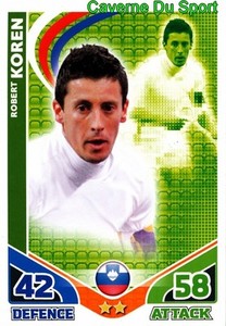 ROBERT KOREN SLOVENIA BASE CARD MATCH ATTAX ENGLAND 2010 TOPS