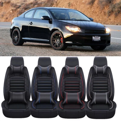 For For Scion tC FRS 5-Seats Car Seat Covers Luxury Leather Front + Rear Cushion - Image 1 of 4