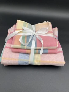 Vintage MARTHA STEWART Full Plaid Sheets 2 Flat Sheets & 2 Standard Pillow Shams - Picture 1 of 6